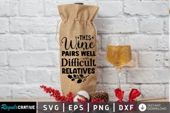 This wine pairs well SVG, Christmas Wine SVG Design Product Image 1