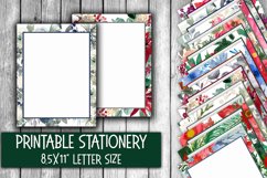 Christmas Stationery - Christmas Floral Digital Paper Product Image 1