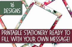 Christmas Stationery - Christmas Floral Digital Paper Product Image 2