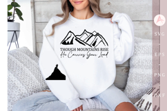Though Mountains Rise He Carries Your Load Sleeve SVG Product Image 1