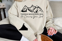 Though Mountains Rise He Carries Your Load Sleeve SVG Product Image 2