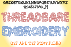 Threadbare Embroidery Worn Fabric Alphabet Lettering ABC Text Long Font OTF by Squeeb Creative