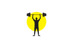 silhouette young man training lift the gym logo design, Product Image 1