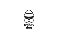 cool dog with beanie hat and sunglasses logo design Product Image 1