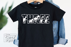 3rd Birthday Boy Dinosaur SVG - Three Dinosaur Shirt PNG Product Image 3
