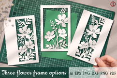 Three flower frame options | Cut-out design Product Image 1