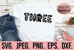 3rd Birthday Girl Flower SVG - Three Third Floral Shirt PNG Product Image 2