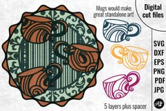 Three for Tea 3D laser cut wall art Product Image 1