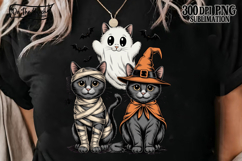 Happy Halloween Ghost Cat Png Spooky Ghost DTF Product Image 2