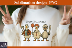 Goose Halloween sublimation Silly Goose Horror Funny T-shirt Product Image 1