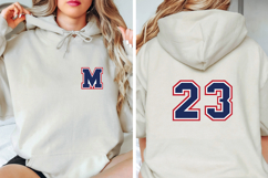 Three-Layered Varsity SVG Alphabet with Letters and Numbers Product Image 5