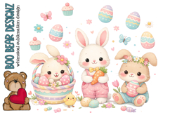 Whimsical Easter Bunny Clipart Product Image 1