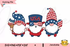 Three gnome 4th of july svg, Patriotic Gnomes Independence D Product Image 1