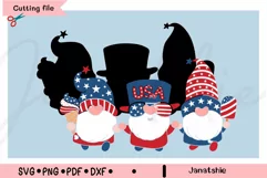 Three gnome 4th of july svg, Patriotic Gnomes Independence D Product Image 3