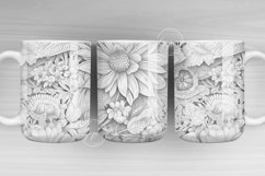 3D White Floral Mug, Paper Quilling Mug, 11 &amp; 15 Oz Mug Product Image 1
