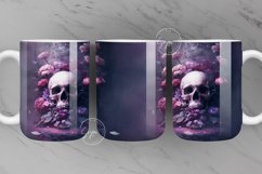 Halloween Mug Wrap, Gothic Roses and Skull, , 11 &amp; 15 Oz Mug Product Image 1