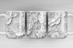 3D White Floral Mug, Paper Quilling Mug, 11 &amp; 15 Oz Mug Product Image 1