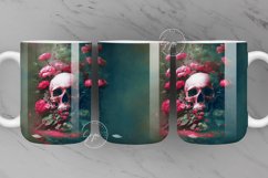 Halloween Mug Wrap, Gothic Roses and Skull, , 11 &amp; 15 Oz Mug Product Image 1
