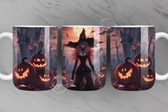 Halloween Mug Wrap, Witch with Hat, Pumpkin, 11 &amp; 15 Oz Mug Product Image 1