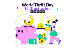 10 World Thrift Day Illustration Product Image 1