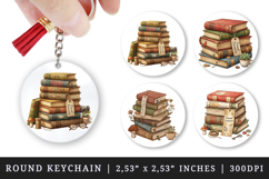 Thrifting round keychain pintable sublimation design png Product Image 1