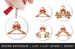 Thrifting round keychain pintable sublimation design png Product Image 1