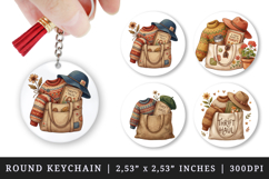 Thrifting round keychain pintable sublimation design png Product Image 1
