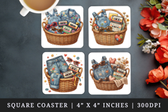 Thrifting square coaster sublimation, coasters design Product Image 1