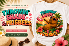 Funny Capybara Summer PNG,Throwin' Shade &amp; Frisbees PNG Product Image 2