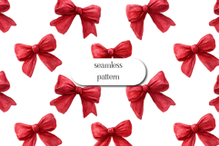 Seamless Red Bow Pattern | Christmas Digital Paper Product Image 1