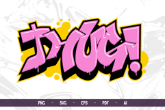 Thug Graffiti Text Design | Street Art Vector &amp; PNG | SVG Product Image 2