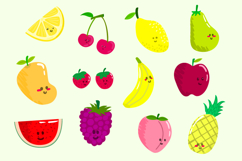 Cute Fruits Illustration bundles | 12 Fruits Product Image 2