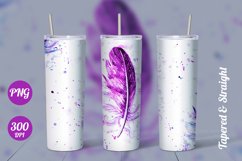 Feather 20oz Skinny Tumbler Sublimation Design PNG Product Image 1