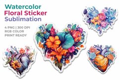 Watercolor Floral Sticker Sublimation Product Image 1