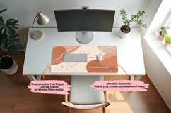 Office desk setup with desk mat mockup Product Image 1