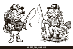 Fishing Mascot Vector SVG Bundle Product Image 1