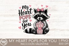 My Heart Pops For You|Raccoon Valentines Day|Valentine Vibe Product Image 1