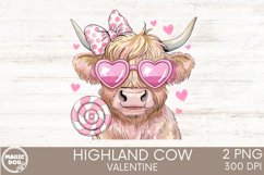 Valentine Coquette Highland Cow|Candy Valent|Cow Lover Product Image 2