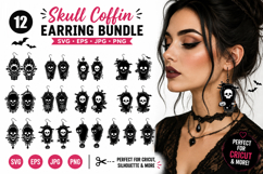 Gothic Coffin Earrings Cutting Files - 12 SVG, EPS, PNG, JPG Product Image 1