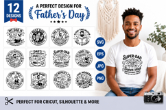 Father's Day SVG Bundle,12 Best Dad Designs SVG,EPS,PNG, JPG Product Image 1