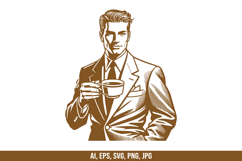 Vintage 90s People with Coffee SVG Product Image 2
