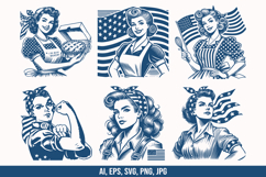 American Patriotic Women Vector Bundle Product Image 1