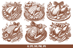 Thanksgiving Grilled Turkey Vector Bundle Product Image 1