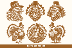 Thanksgiving Turkey Mascot SVG Bundle Product Image 1