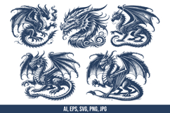 Western Dragon Vector SVG Bundle Product Image 1