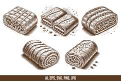 Strudel Pastry Vector SVG Bundle Product Image 1