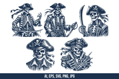 Skeleton Pirates Vector SVG Bundle Product Image 1