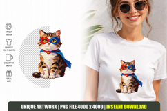 Cute Superhero Cat PNG Masked Kitten Clipart Product Image 1