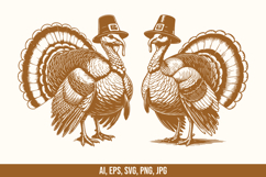 Thanksgiving Turkey Mascot SVG Bundle Product Image 4