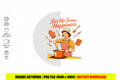 Vintage Baker Woman PNG Retro Cooking Sublimation Product Image 1